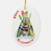 Der Weihnachtsbaum von Kayak Keramikornament (Vorne)