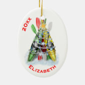 Der Weihnachtsbaum von Kayak Keramikornament (Hinten)