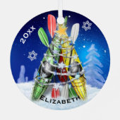 Der Weihnachtsbaum von Kayak Ornament Aus Metall (Rückseite)