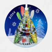 Der Weihnachtsbaum von Kayak Ornament Aus Metall (Vorderseite)