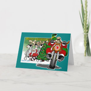 Der Weihnachtsbiker Helper Bubba Claus Feiertagskarte