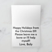 Der Weihnachtself des Beagle Feiertagskarte (Innenseite)
