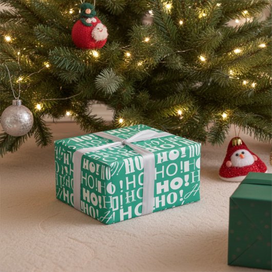 Der Weihnachtsfest! HO! HO! Gruß in Jade Green Geschenkpapier