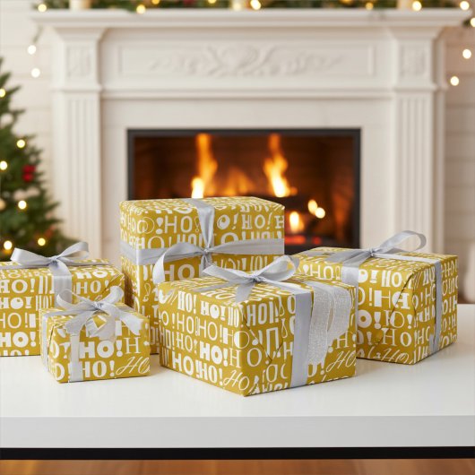 Der Weihnachtsfest! HO! HO! Gruß in Old Gold Geschenkpapier