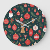 Der Weihnachtsgeist verkörpern, frohe Weihnachten Große Wanduhr (Vorderseite)