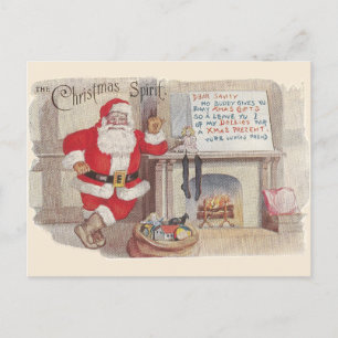 Der Weihnachtsgeist - Vintage Postkartenkunst Postkarte