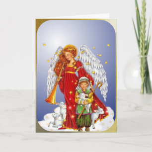 Der Weihnachtsgel und der kleine Schäferjunge Feiertagskarte