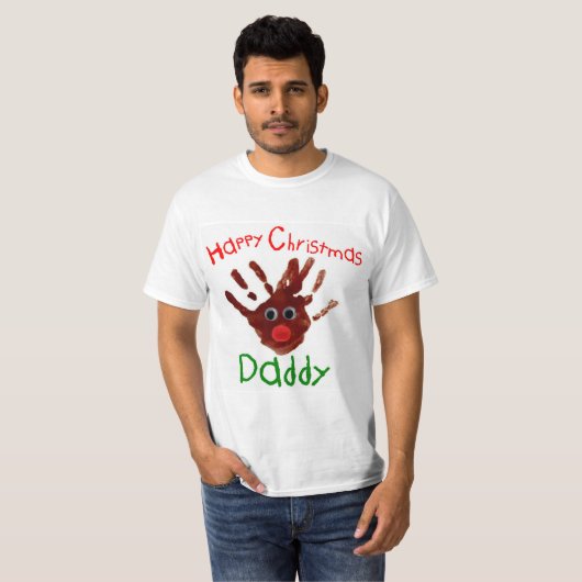 Der Weihnachtshanddruck T - Shirt Rudolph reind (Vorne ganz)