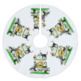 Der Weihnachtskatzen-Eigentumswohnungs-Baum-Rock Polyester Weihnachtsbaumdecke