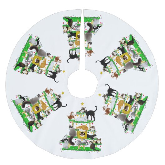 Der Weihnachtskatzen-Eigentumswohnungs-Baum-Rock Polyester Weihnachtsbaumdecke (Vorderseite)