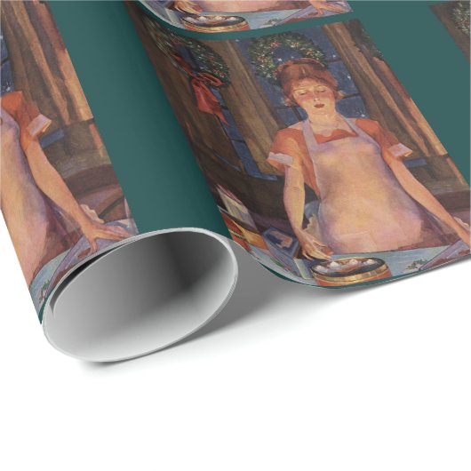 Der Weihnachtskoch Geschenkpapier (Rolleneckpunkt)