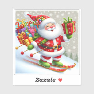 Der Weihnachtslauf mit farbenfrohen Geschenken Aufkleber