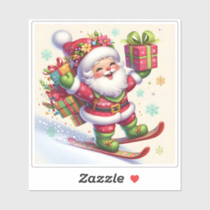 Der Weihnachtslauf mit farbenfrohen Geschenken Aufkleber