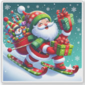 Der Weihnachtslauf mit farbenfrohen Geschenken Aufkleber (Vorderseite)