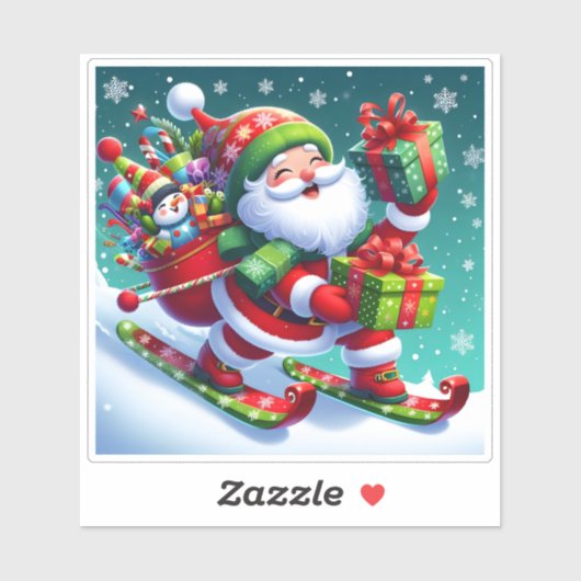 Der Weihnachtslauf mit farbenfrohen Geschenken Aufkleber (Blatt)