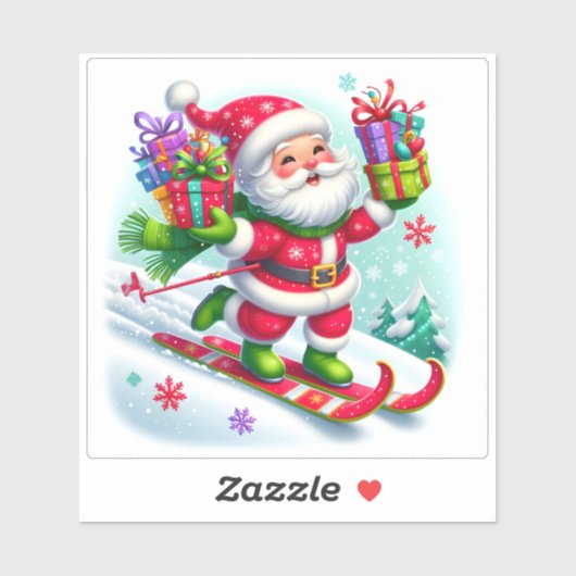 Der Weihnachtslauf mit farbenfrohen Geschenken Aufkleber (Blatt)