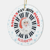 Der Weihnachtslieder Pianist Piano Santa Claus Keramik Ornament (Links)