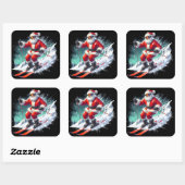 Der Weihnachtsliegeplatz am Wintertag Quadratischer Aufkleber (Blatt)