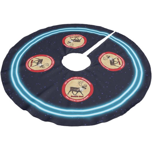 Der Weihnachtsmann - 1. Polar Airlift-Squadron Polyester Weihnachtsbaumdecke (Schrägansicht)