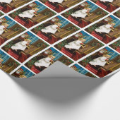Der Weihnachtsmann am Fenster Geschenkpapier (Ecke)