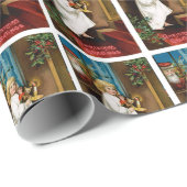 Der Weihnachtsmann am Fenster Geschenkpapier (Rolleneckpunkt)