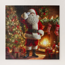 Der Weihnachtsmann am Feuerplatz Puzzle
