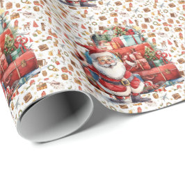 Der Weihnachtsmann am Flughafen Geschenkpapier