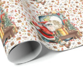 Der Weihnachtsmann am Flughafen Geschenkpapier (Rolleneckpunkt)