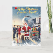 Der Weihnachtsmann am Flughafen Karte (Vorderseite)
