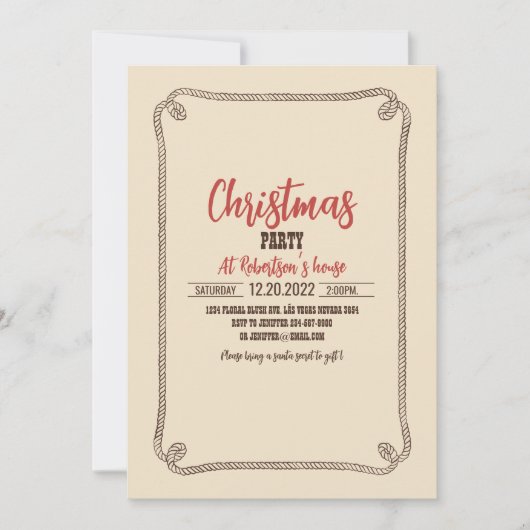 Der Weihnachtsmann am Pferd Einladung (Vorderseite)