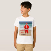 Der Weihnachtsmann am Strand wünscht einen sonnige T-Shirt (Vorne ganz)