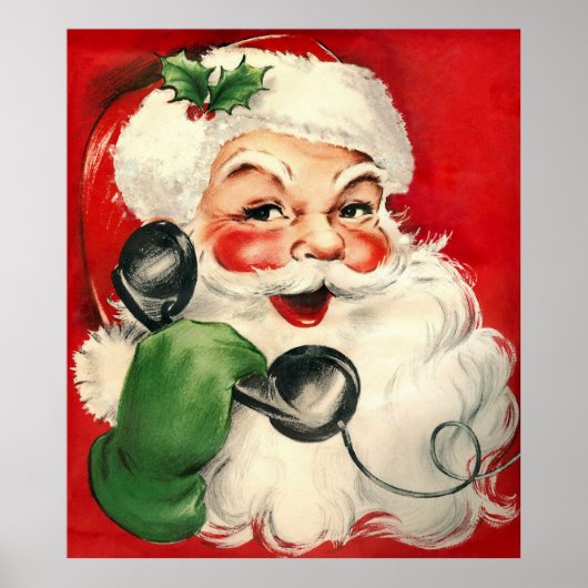 Der Weihnachtsmann am Telefon Poster (Vorne)