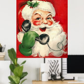 Der Weihnachtsmann am Telefon Poster (Heimbüro)