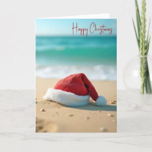 Der Weihnachtsmann am Tropenstrand Feiertagskarte