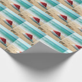 Der Weihnachtsmann am Tropenstrand Geschenkpapier (Ecke)