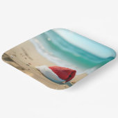 Der Weihnachtsmann am Tropenstrand Pappteller (Gewinkelt)