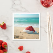 Der Weihnachtsmann am Tropenstrand Serviette (Beispiel)