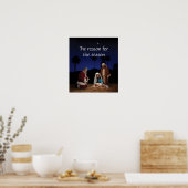 Der Weihnachtsmann an der Geburt Poster (Küche)