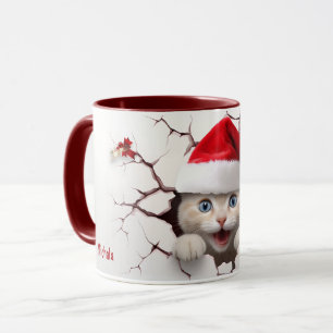 Der Weihnachtsmann an der Wand Tasse
