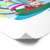 Der Weihnachtsmann auf dem Boot im Sommer Thema. Poster (Ecke)