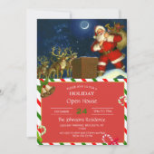 Der Weihnachtsmann auf dem Dach Einladung (Vorderseite)