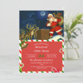 Der Weihnachtsmann auf dem Dach Einladung (Stehend Vorderseite)