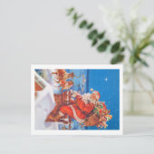 Der Weihnachtsmann auf dem Dach Feiertagspostkarte (Stehend Vorderseite)