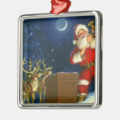 Der Weihnachtsmann auf dem Dach Ornament Aus Metall (Links)