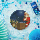 Der Weihnachtsmann auf dem Dach Pappteller (Party)