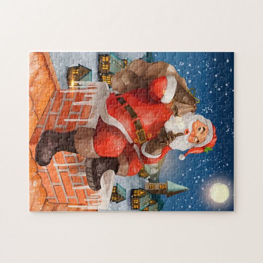 Der Weihnachtsmann auf dem Dach Puzzle