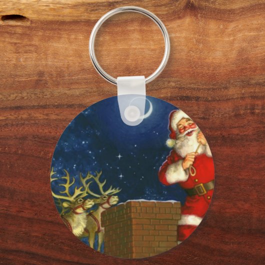 Der Weihnachtsmann auf dem Dach Schlüsselanhänger
