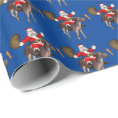 Der Weihnachtsmann auf dem Donkey Geschenkpapier (Rolleneckpunkt)