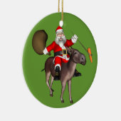 Der Weihnachtsmann auf dem Donkey Keramik Ornament (Rechts)