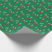 Der Weihnachtsmann auf dem Fahrrad niedlichen Kind Geschenkpapier (Ecke)